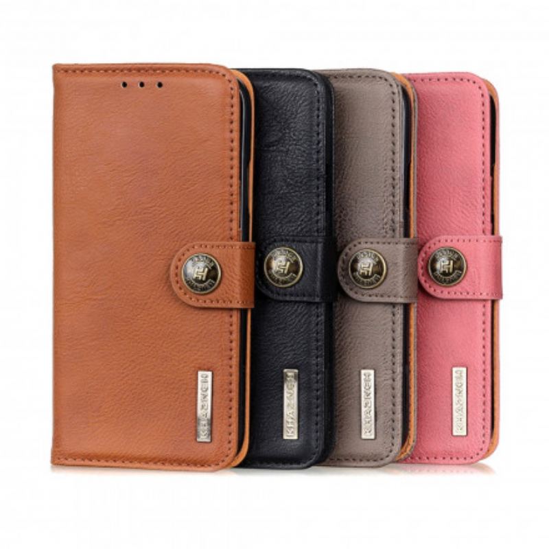 Capa Flip Para Xiaomi Mi 11 Lite 4G / 5G / 5G NE Botão De Couro Falso Khazneh