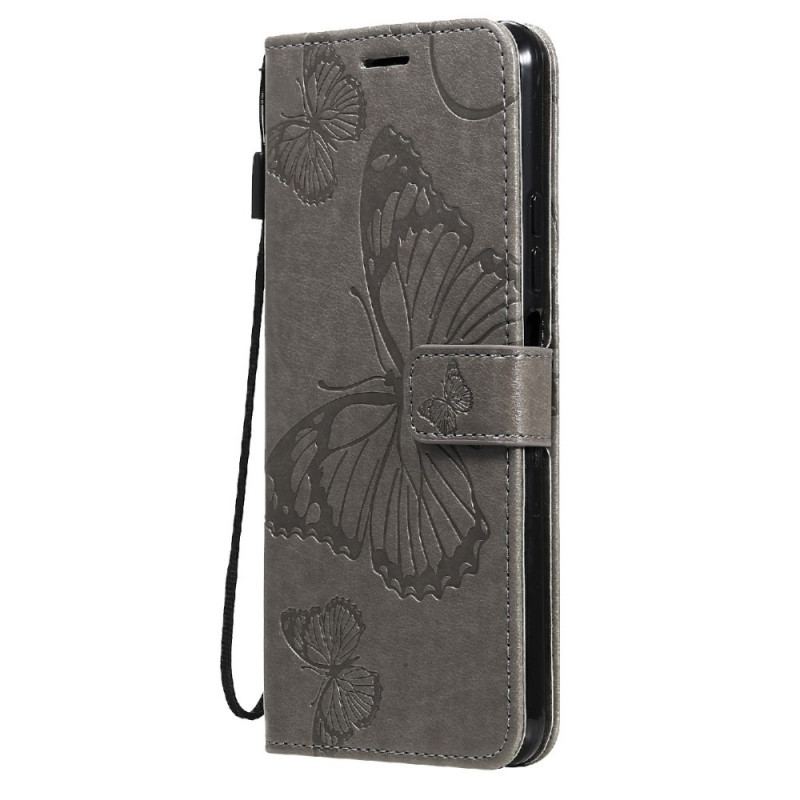 Capa Flip Para Xiaomi Mi 11 Lite 4G / 5G / 5G NE De Cordão Borboletas Gigantes