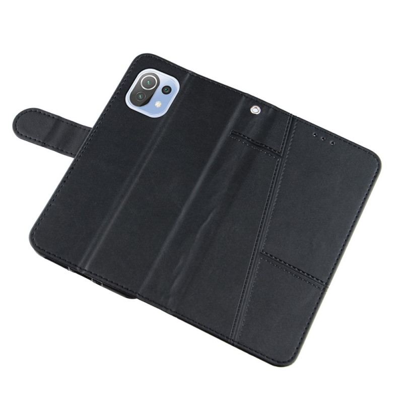 Capa Flip Para Xiaomi Mi 11 Lite 4G / 5G / 5G NE De Cordão Strap Geo