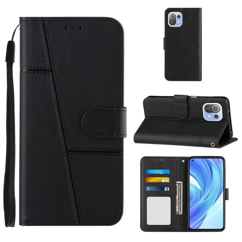 Capa Flip Para Xiaomi Mi 11 Lite 4G / 5G / 5G NE De Cordão Strap Geo