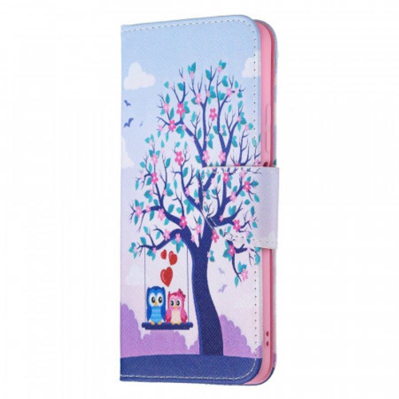 Capa Flip Para Xiaomi Mi 11 Lite 4G / 5G / 5G NE Corujas No Balanço