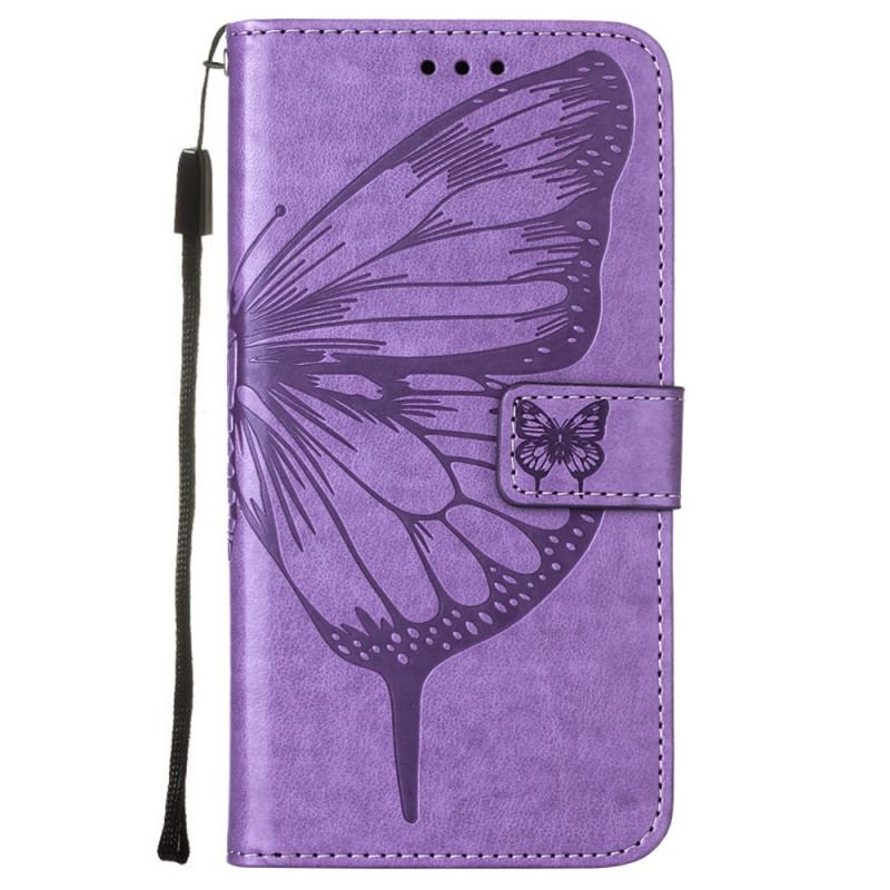 Capa Flip Para Xiaomi Mi 11 Lite 4G / 5G / 5G NE Design De Borboleta Com Cordão