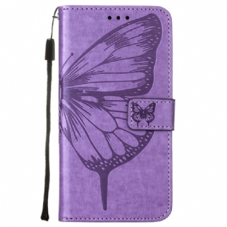 Capa Flip Para Xiaomi Mi 11 Lite 4G / 5G / 5G NE Design De Borboleta Com Cordão