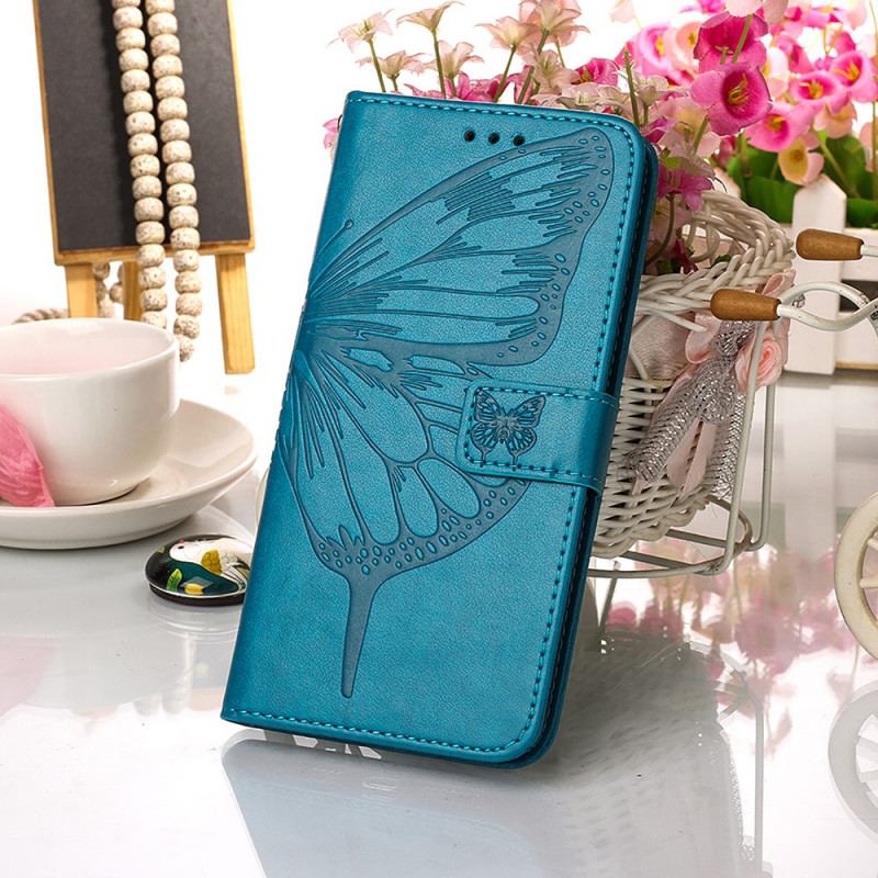 Capa Flip Para Xiaomi Mi 11 Lite 4G / 5G / 5G NE Design De Borboleta Com Cordão