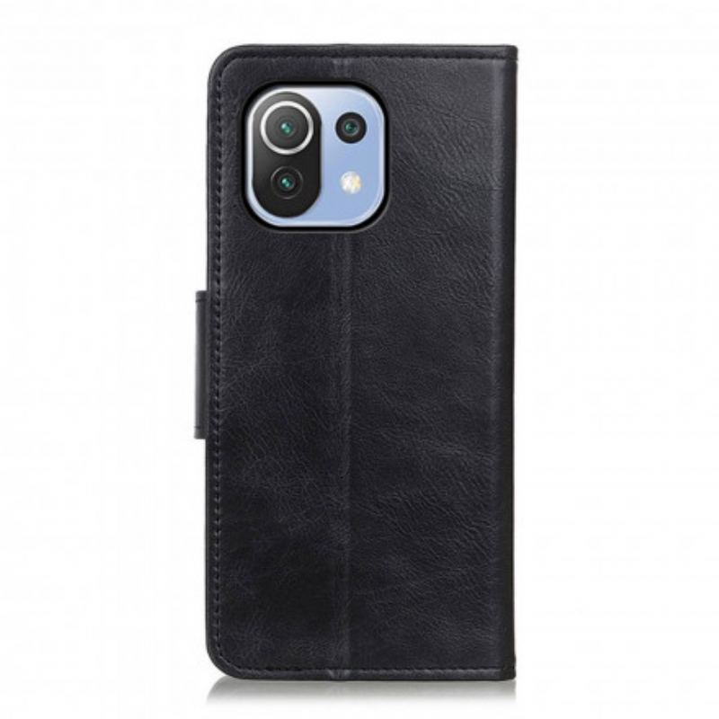 Capa Flip Para Xiaomi Mi 11 Lite 4G / 5G / 5G NE Efeito Couro