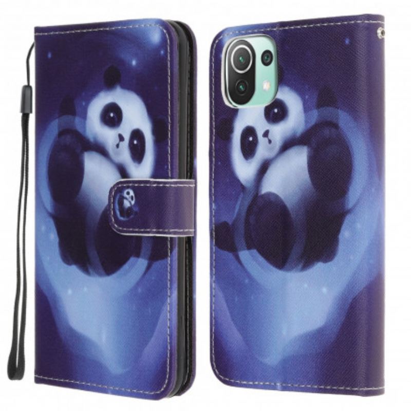 Capa Flip Para Xiaomi Mi 11 Lite 4G / 5G / 5G NE Espaço Panda