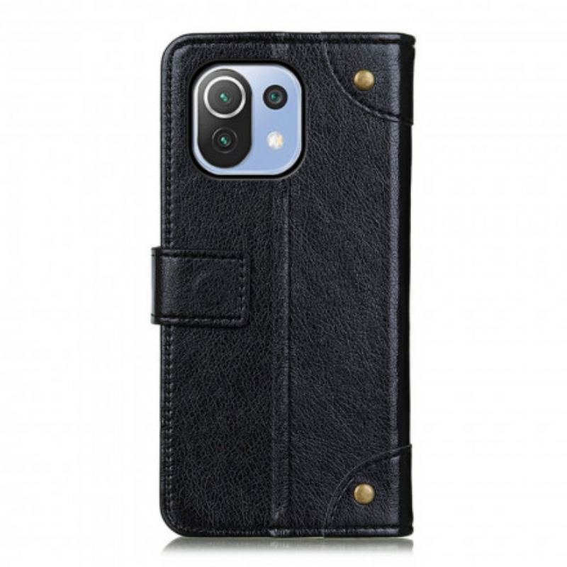 Capa Flip Para Xiaomi Mi 11 Lite 4G / 5G / 5G NE Estilo De Couro Nappa