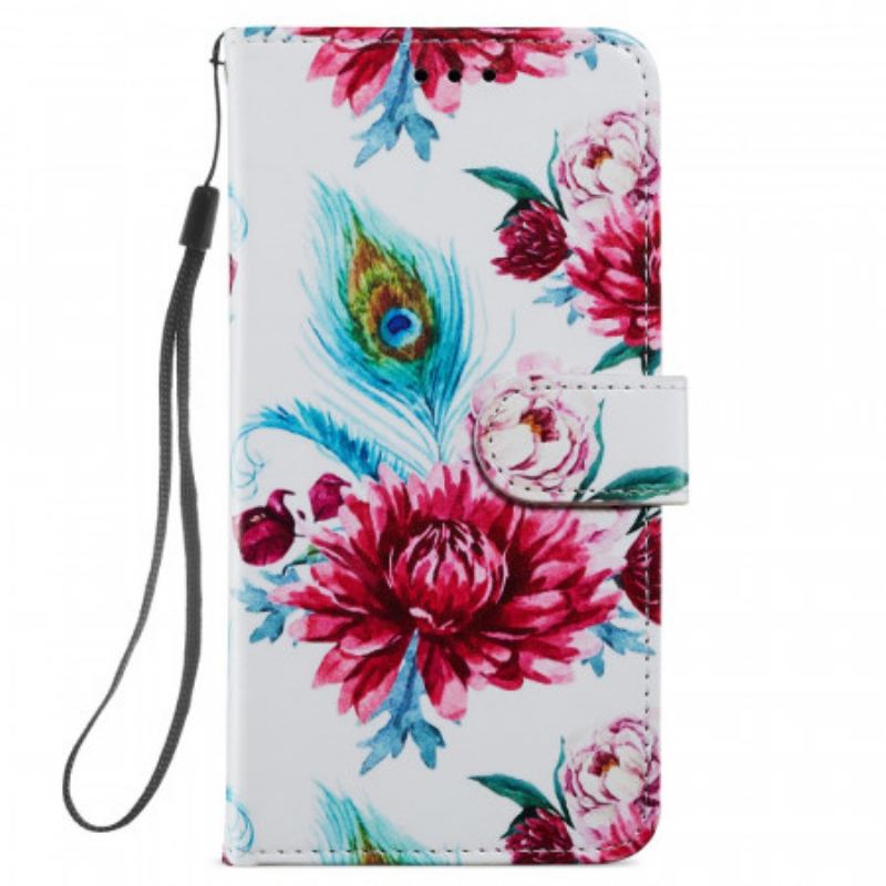 Capa Flip Para Xiaomi Mi 11 Lite 4G / 5G / 5G NE Flores Intensas