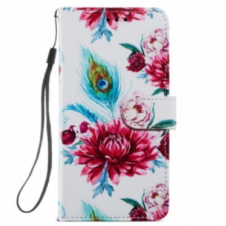 Capa Flip Para Xiaomi Mi 11 Lite 4G / 5G / 5G NE Flores Intensas