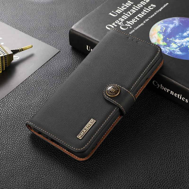 Capa Flip Para Xiaomi Mi 11 Lite 4G / 5G / 5G NE Khazneh Rfid Couro Genuíno