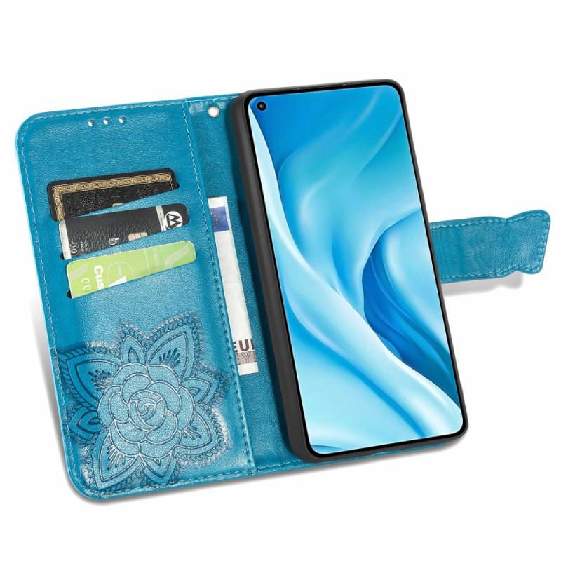 Capa Flip Para Xiaomi Mi 11 Lite 4G / 5G / 5G NE Meia Borboleta Asteca