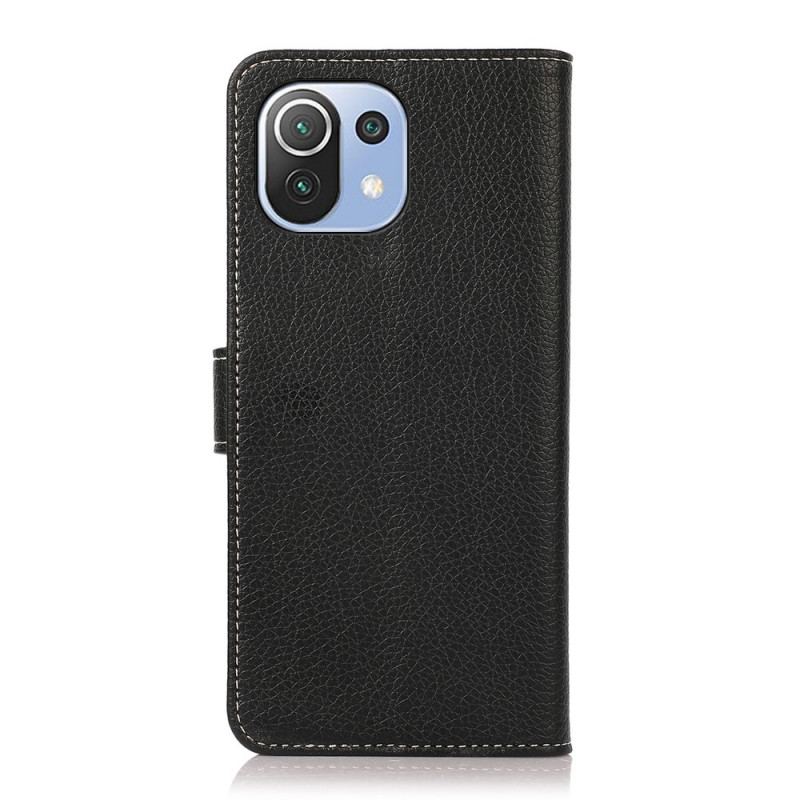 Capa Flip Para Xiaomi Mi 11 Lite 4G / 5G / 5G NE Textura Lichia