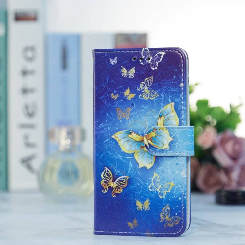 Capa Flip Para Xiaomi Mi 11 Lite 4G / 5G / 5G NE Vôo De Borboletas