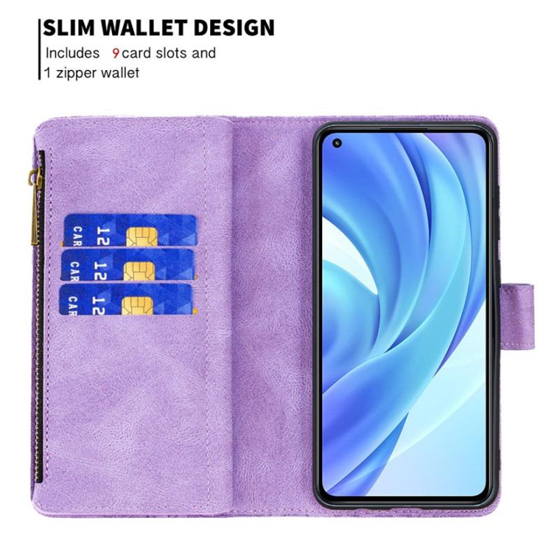 Capa Folio Para Xiaomi Mi 11 Lite 4G / 5G / 5G NE Bolso Com Zíper Barroco Borboleta