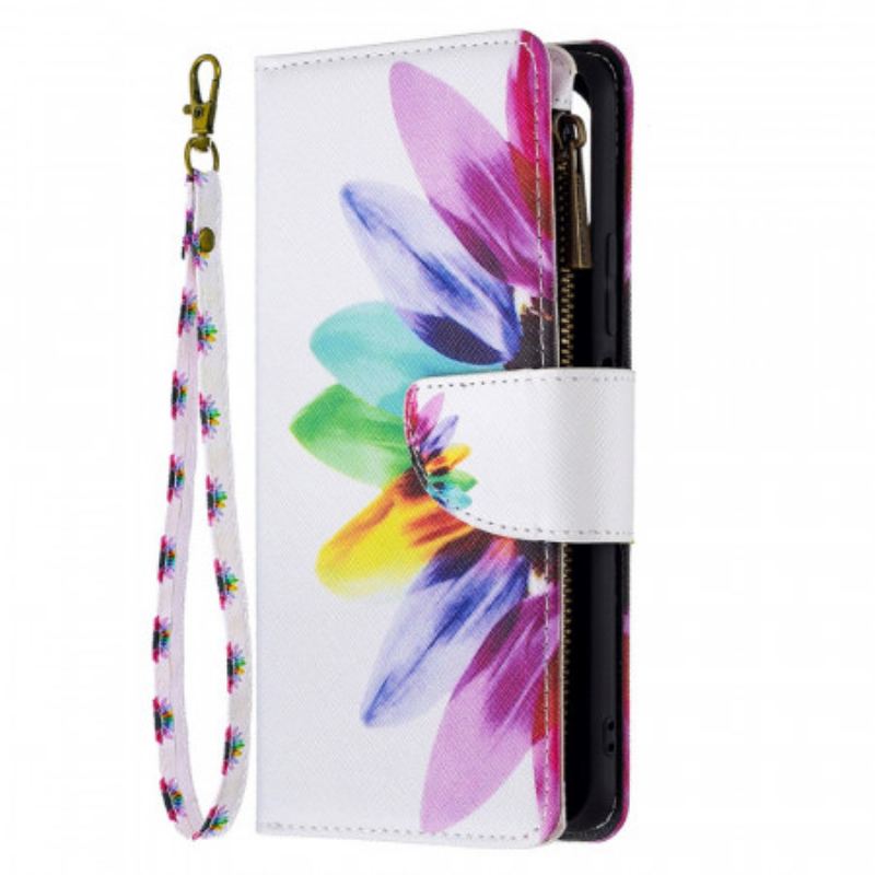 Capa Folio Para Xiaomi Mi 11 Lite 4G / 5G / 5G NE Bolso Com Zíper De Flores Coloridas