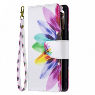 Capa Folio Para Xiaomi Mi 11 Lite 4G / 5G / 5G NE Bolso Com Zíper De Flores Coloridas