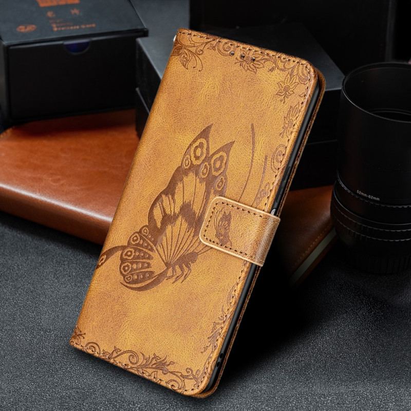 Capa Folio Para Xiaomi Mi 11 Lite 4G / 5G / 5G NE De Cordão Borboleta De Tiras Barroca