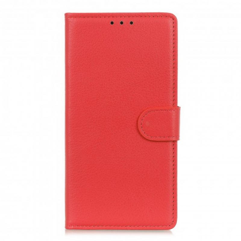 Capa Folio Para Xiaomi Mi 11 Lite 4G / 5G / 5G NE Couro Sintético De Lichia Tradicional