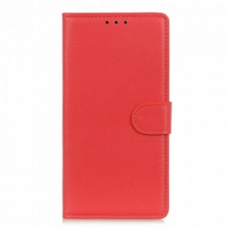 Capa Folio Para Xiaomi Mi 11 Lite 4G / 5G / 5G NE Couro Sintético De Lichia Tradicional