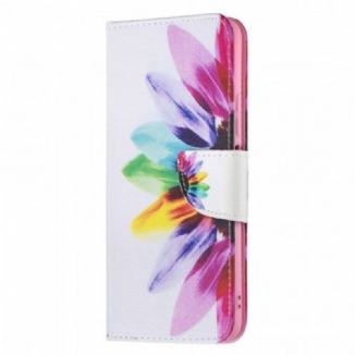 Capa Folio Para Xiaomi Mi 11 Lite 4G / 5G / 5G NE Flor Aquarela