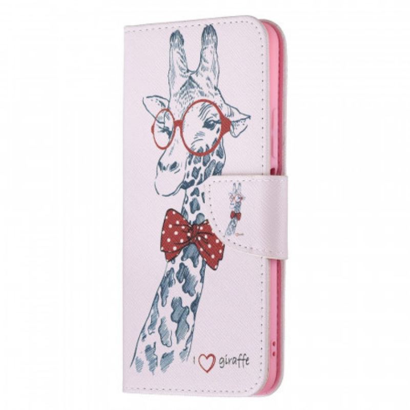 Capa Folio Para Xiaomi Mi 11 Lite 4G / 5G / 5G NE Girafa Inteligente