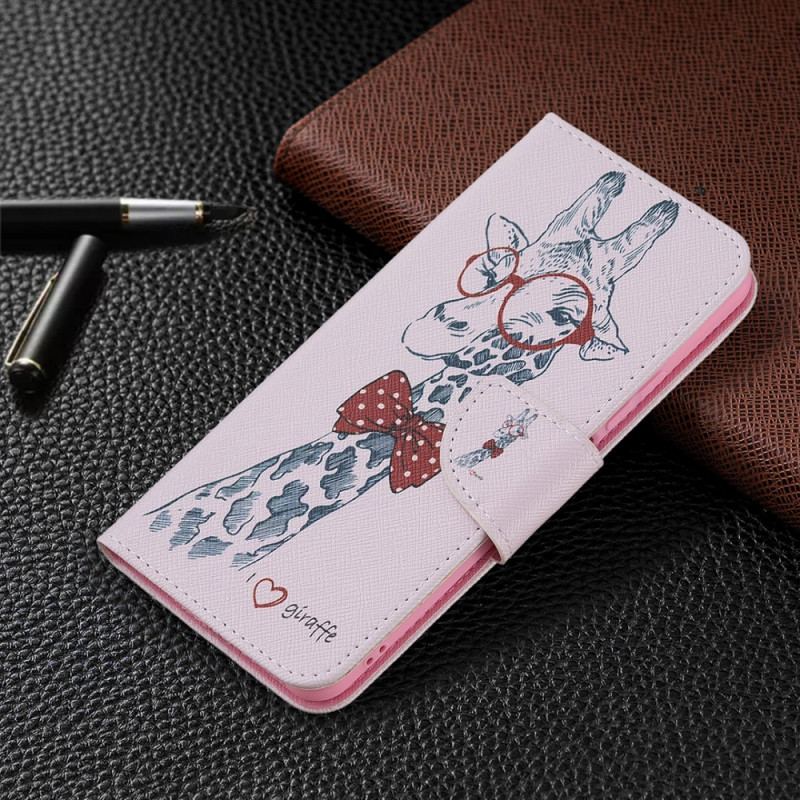 Capa Folio Para Xiaomi Mi 11 Lite 4G / 5G / 5G NE Girafa Inteligente