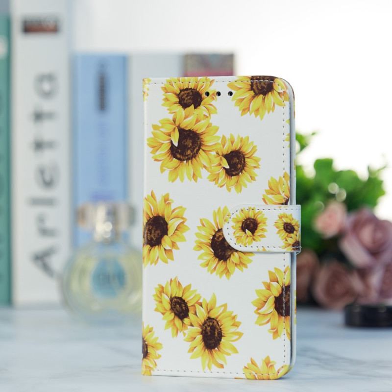 Capa Folio Para Xiaomi Mi 11 Lite 4G / 5G / 5G NE Girassóis