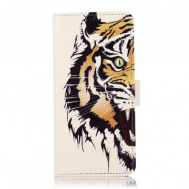 Capa Folio Para Xiaomi Mi 11 Lite 4G / 5G / 5G NE Tigre Feroz