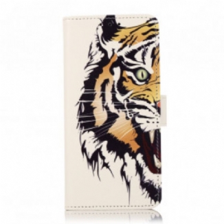 Capa Folio Para Xiaomi Mi 11 Lite 4G / 5G / 5G NE Tigre Feroz