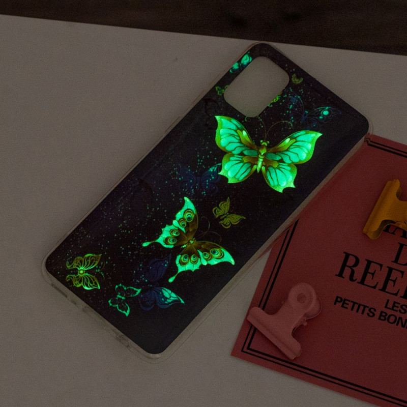 Capa Para Xiaomi Mi 11 Lite 4G / 5G / 5G NE Borboletas Douradas Fluorescentes