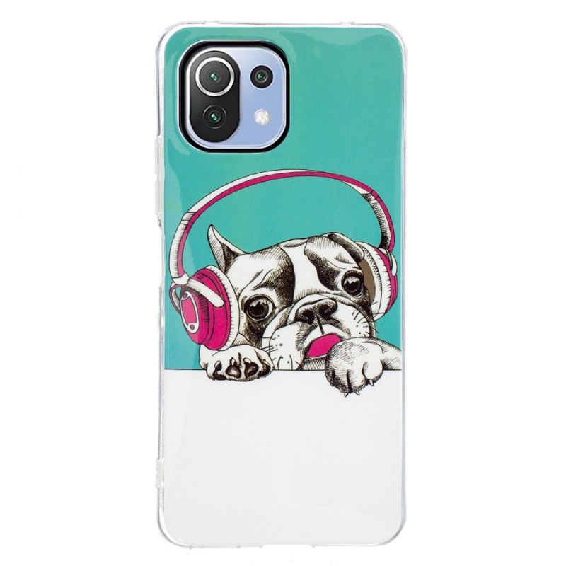 Capa Para Xiaomi Mi 11 Lite 4G / 5G / 5G NE Cão Fluorescente