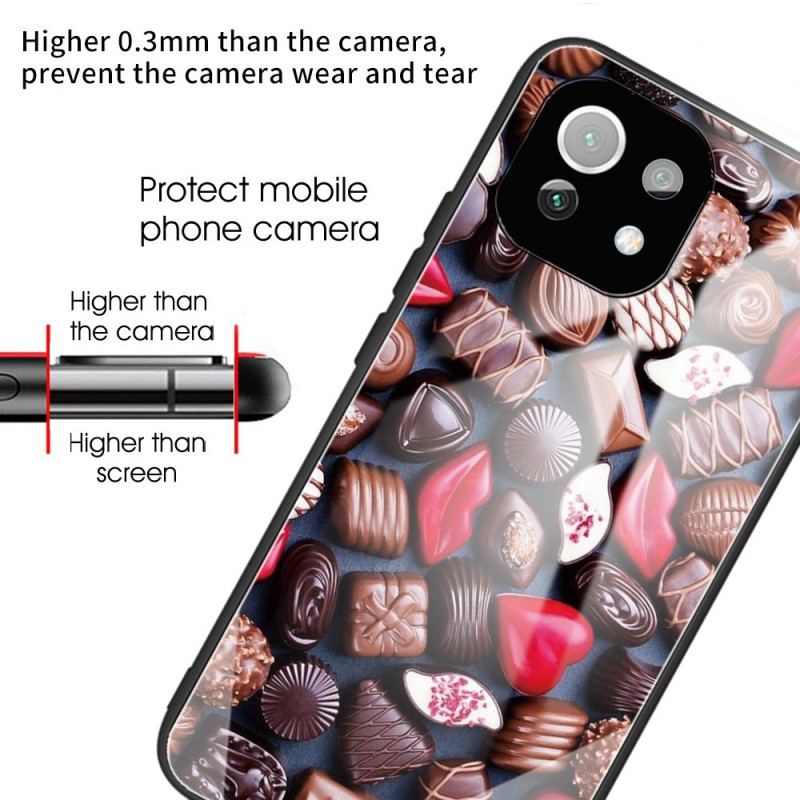 Capa Para Xiaomi Mi 11 Lite 4G / 5G / 5G NE Chocolates De Vidro Temperado