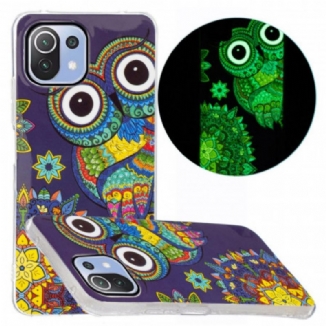 Capa Para Xiaomi Mi 11 Lite 4G / 5G / 5G NE Coruja Fluorescente