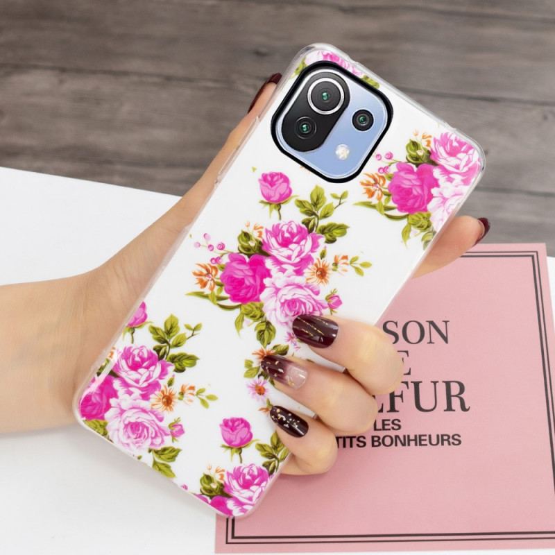 Capa Para Xiaomi Mi 11 Lite 4G / 5G / 5G NE Flores Neon Liberty