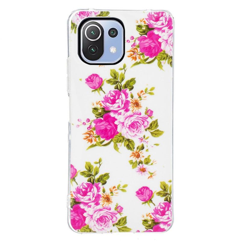 Capa Para Xiaomi Mi 11 Lite 4G / 5G / 5G NE Flores Neon Liberty