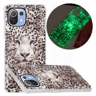 Capa Para Xiaomi Mi 11 Lite 4G / 5G / 5G NE Leopardo Fluorescente