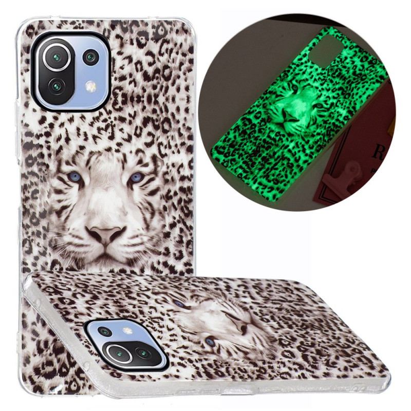 Capa Para Xiaomi Mi 11 Lite 4G / 5G / 5G NE Leopardo Fluorescente