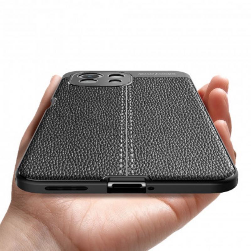 Capa Para Xiaomi Mi 11 Lite 4G / 5G / 5G NE Linha Dupla Efeito Couro Litchi