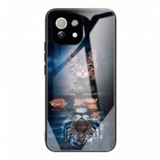 Capa Para Xiaomi Mi 11 Lite 4G / 5G / 5G NE Meu Vidro Temperado Tigre