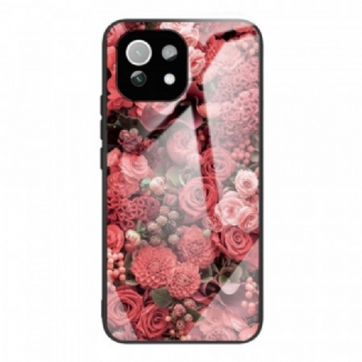 Capa Para Xiaomi Mi 11 Lite 4G / 5G / 5G NE Rose Flowers Vidro Temperado