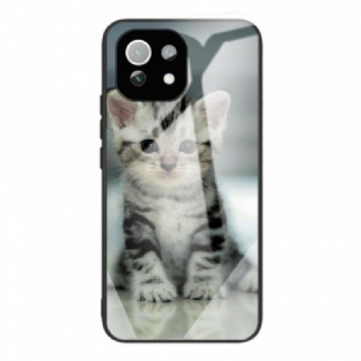 Capa Para Xiaomi Mi 11 Lite 4G / 5G / 5G NE Vidro Temperado Gatinho