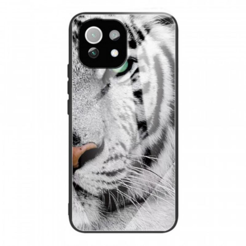 Capa Para Xiaomi Mi 11 Lite 4G / 5G / 5G NE Vidro Temperado Tigre