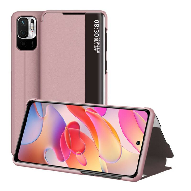 Capa De Celular Para Poco M3 Pro 5G Efeito Couro Texturizado