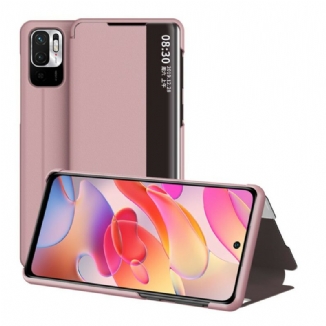 Capa De Celular Para Poco M3 Pro 5G Efeito Couro Texturizado