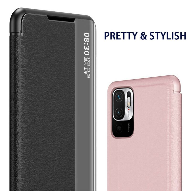 Capa De Celular Para Poco M3 Pro 5G Efeito Couro Texturizado