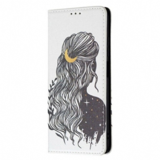 Capa De Celular Para Poco M3 Pro 5G Flip Cabelo Bonito