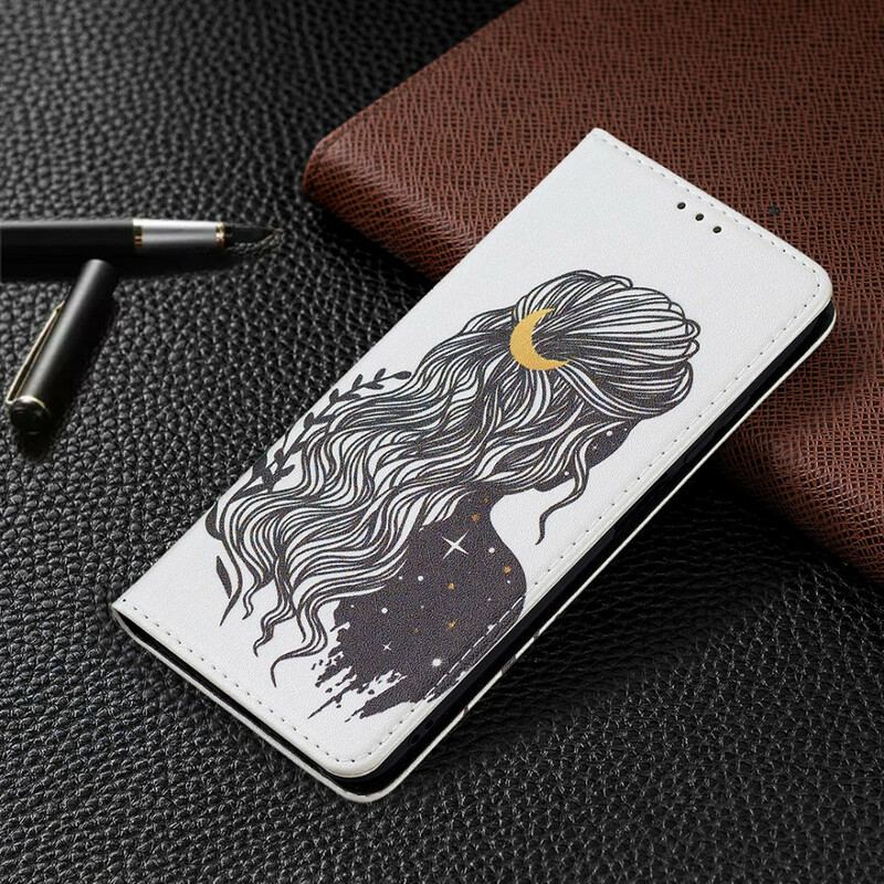 Capa De Celular Para Poco M3 Pro 5G Flip Cabelo Bonito