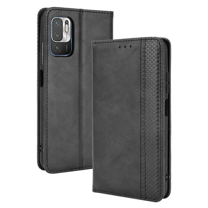 Capa De Celular Para Poco M3 Pro 5G Flip Efeito Couro Vintage Estilizado