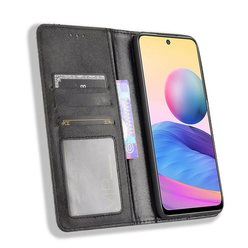 Capa De Celular Para Poco M3 Pro 5G Flip Efeito Couro Vintage Estilizado