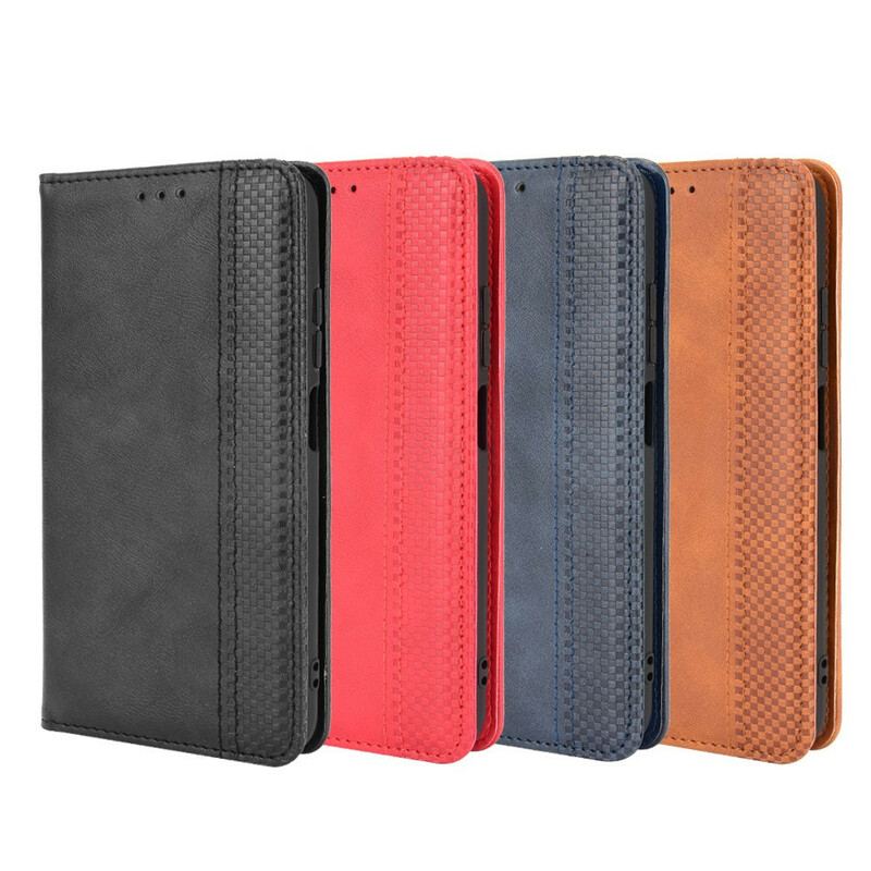 Capa De Celular Para Poco M3 Pro 5G Flip Efeito Couro Vintage Estilizado